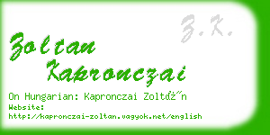 zoltan kapronczai business card
